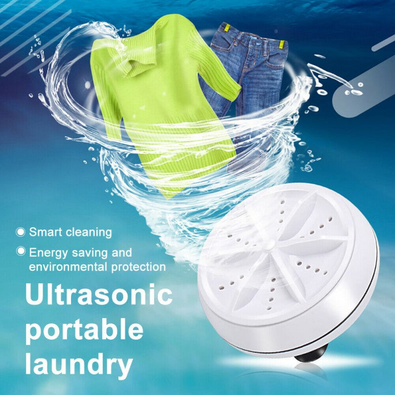 Portable USB Mini Turbo Washer | Ultrasonic Travel Washing Machine for Socks, Underwear & Dishes