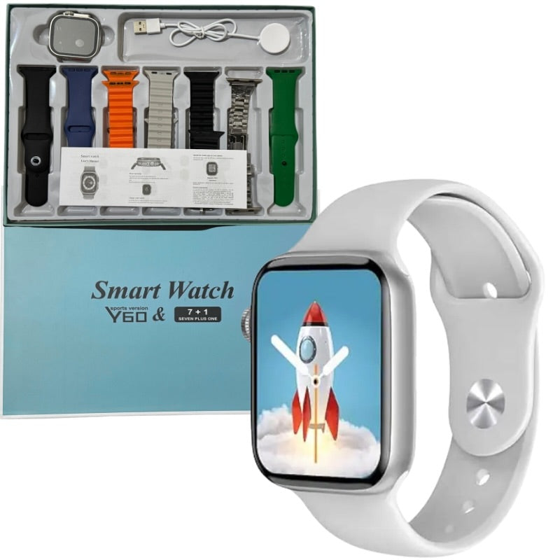 Y60 Smart Watch Ultra (7+1) | Sports Edition | Full Touch Display | Heart Rate | Sleep & Fitness Tracker