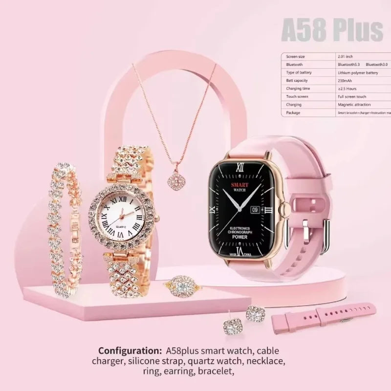 A58 Plus 6-in-1 Smartwatch for Women | Perfect for Gift | Random Color