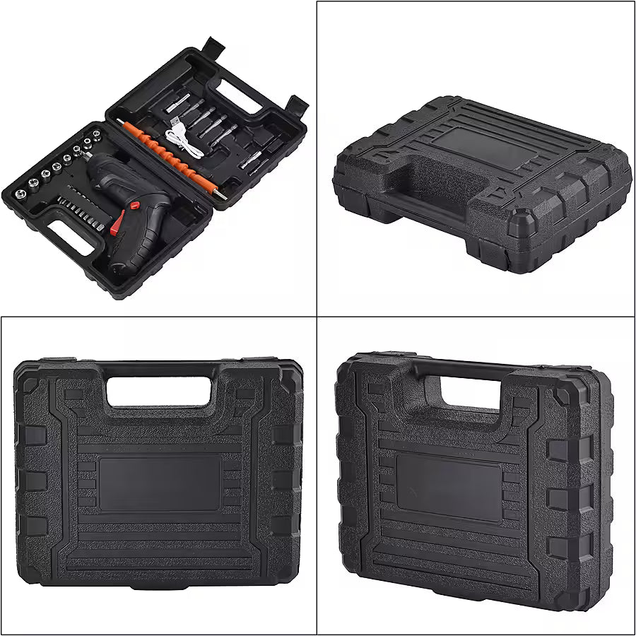 47-Piece Foldable Wireless Electric Screwdriver Set | 1500mAh | Adjustable Torque | Compact & Durable – Black