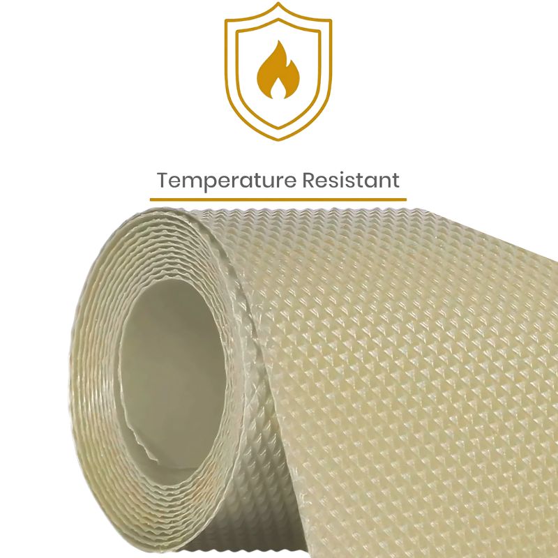 Anti-Slip Fridge & Shelf Mat | Waterproof & Washable Sheet for Kitchen, Drawer, Cabinet Use | Beige Color