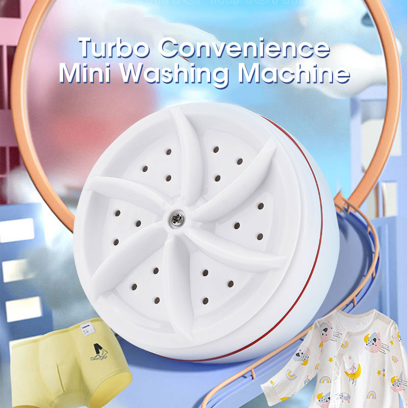Portable USB Mini Turbo Washer | Ultrasonic Travel Washing Machine for Socks, Underwear & Dishes