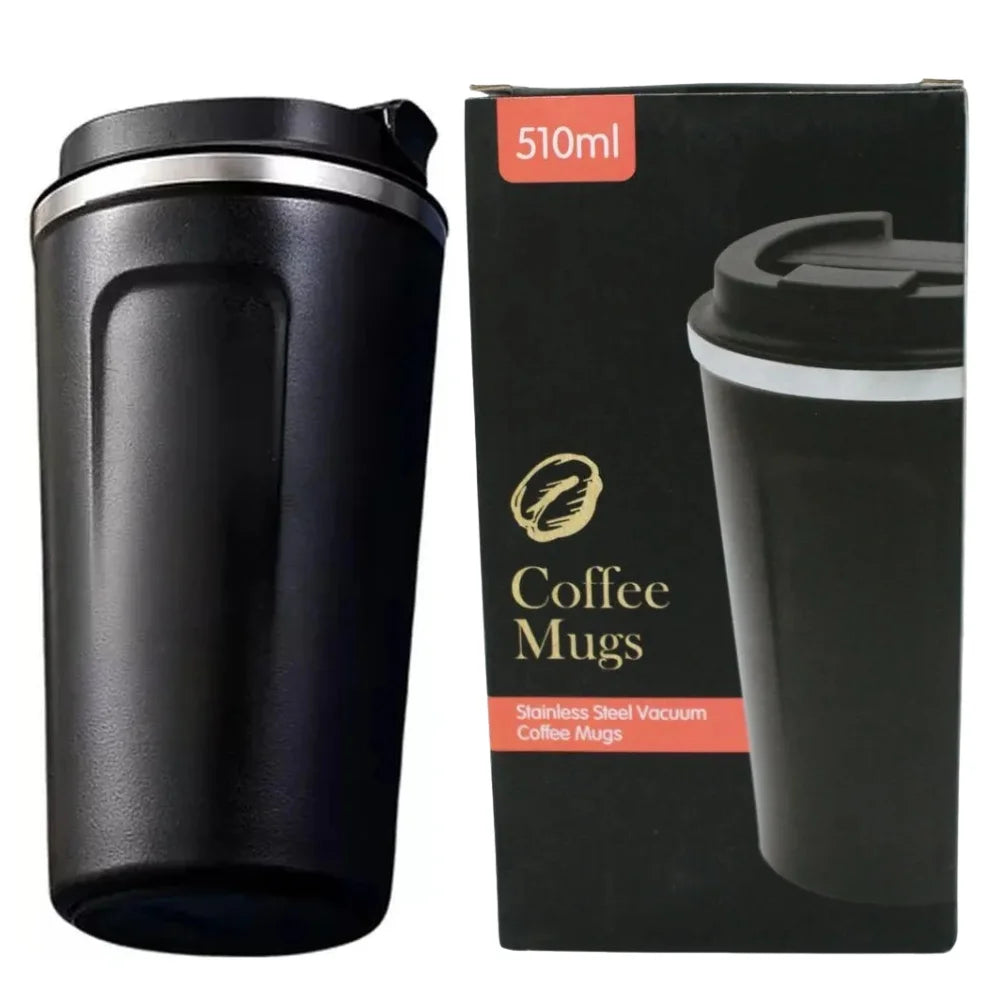 Black 510ML Stainless Steel Vacuum Insulated Thermos Flask Travel Mug with Temperature Display