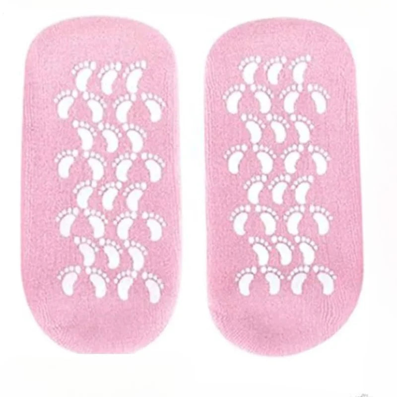 Reusable Silicone Spa Gel Socks for Dry Feet & Cracked Heels | Intensive Moisturizing Overnight Foot Care