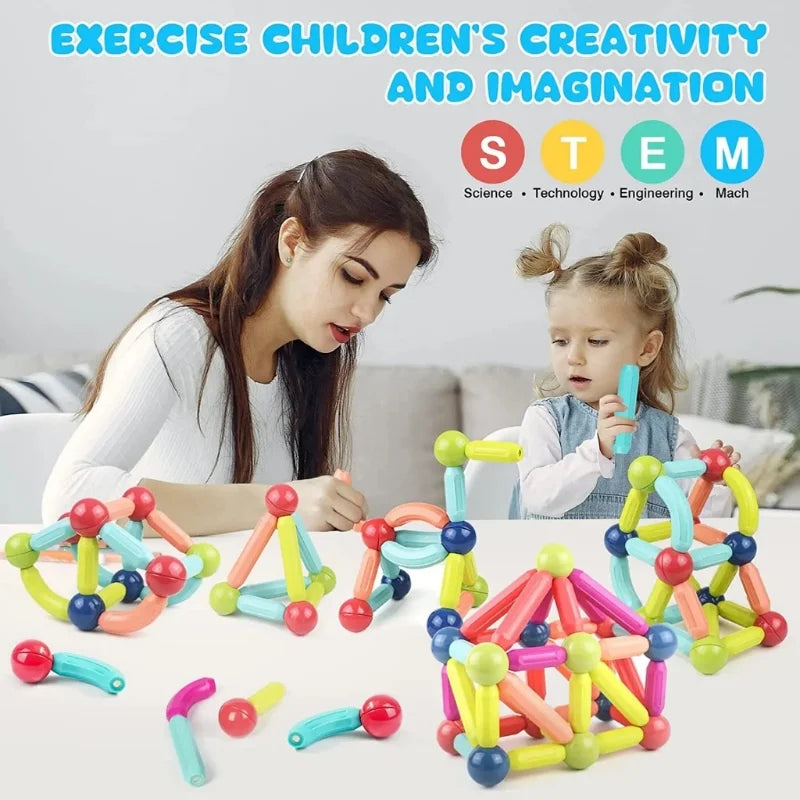 25 Pcs Magnetic Building Blocks Toy | Educational Magnetic Rods and Balls