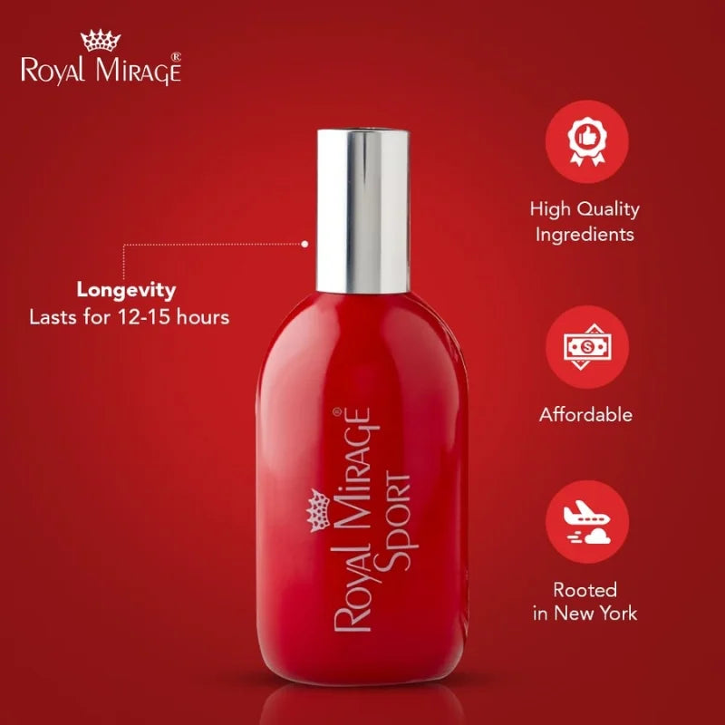 Royal Mirage Sport Eau De Cologne 120ml | Long-Lasting Unisex Perfume