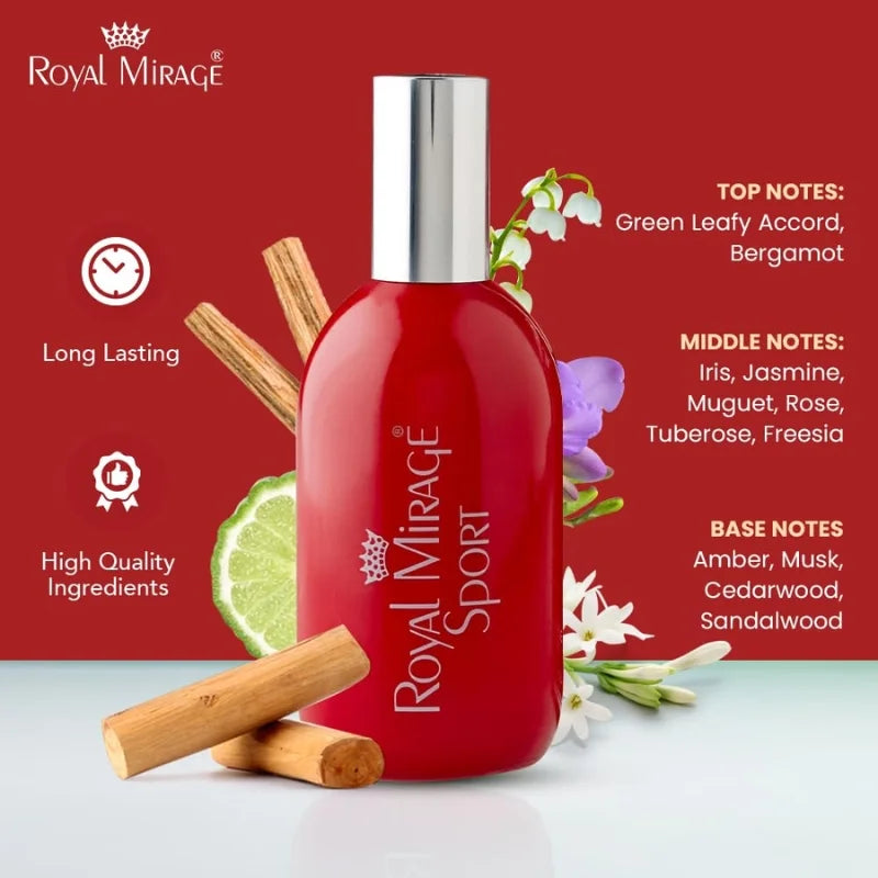 Royal Mirage Sport Eau De Cologne 120ml | Long-Lasting Unisex Perfume