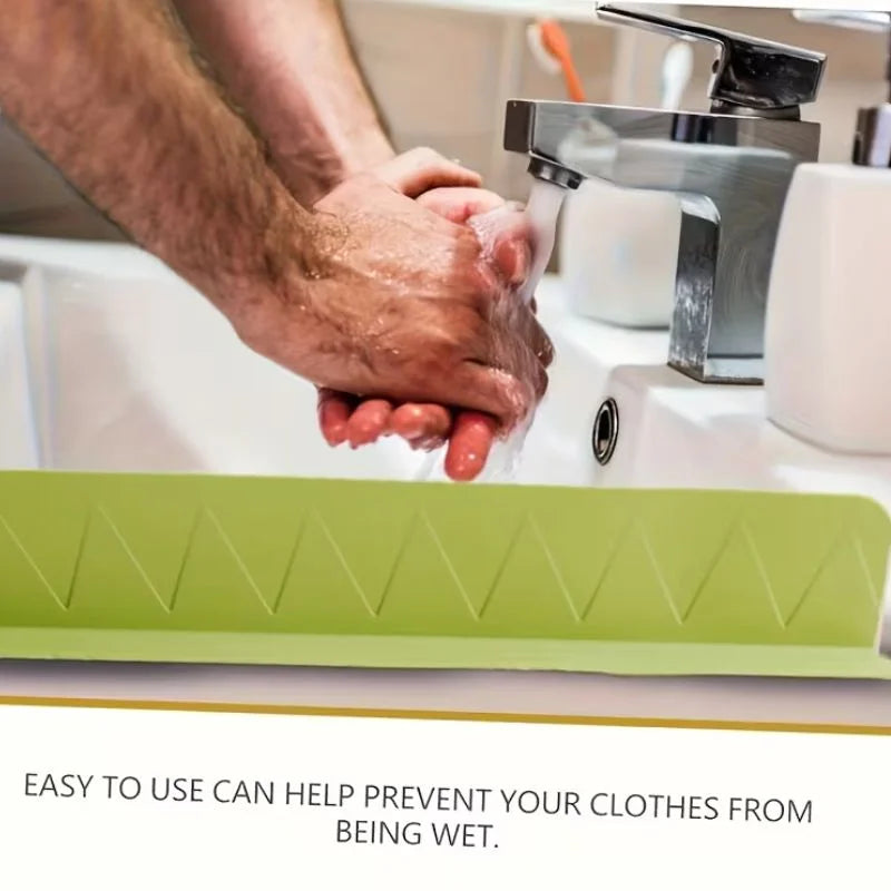 Large Size Silicone Sink Splash Guard Set | Non-Slip Water Barrier with Strong Suction Cups for Kitchen & Bathroom Use